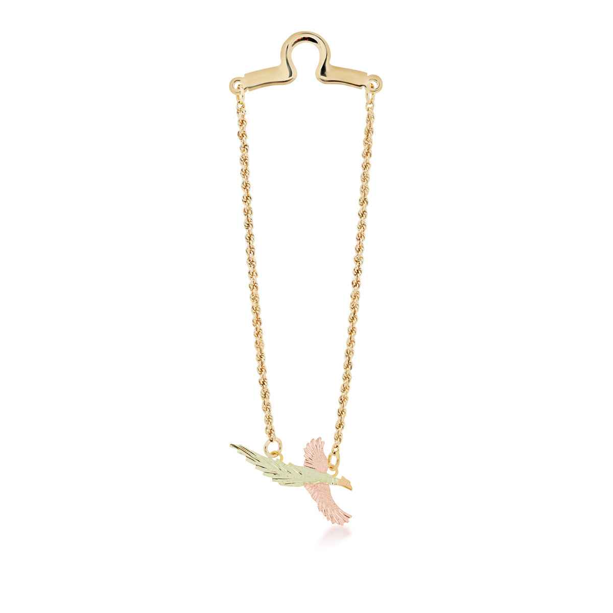 Black Hills Gold Men's Pheasant Tie Chain in 12K Green & Pink Gold