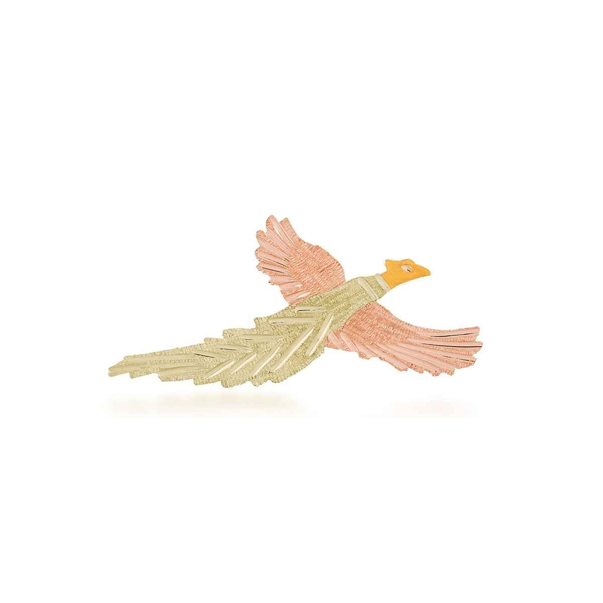 Black Hills Gold Men's Pheasant Tie Tack in 12K Green & Pink Gold