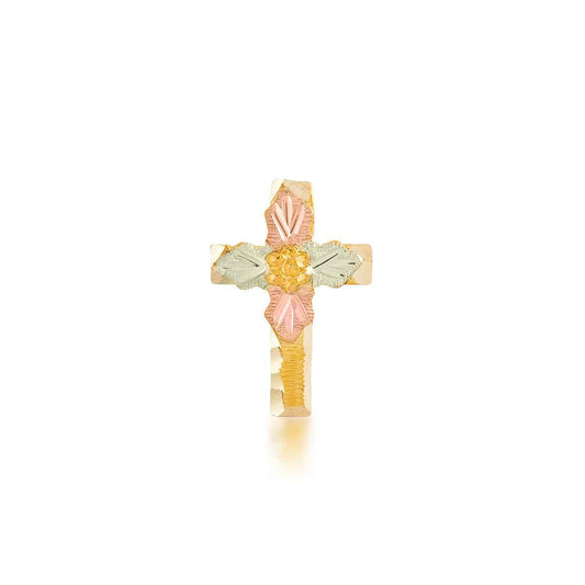 Black Hills Gold Men's Cross Tie Tack with Grape Cluster Center in 10K Yellow Gold