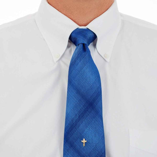 Black Hills Gold Men's Cross Tie Tack with Grape Cluster Center in 10K Yellow Gold close-up detail