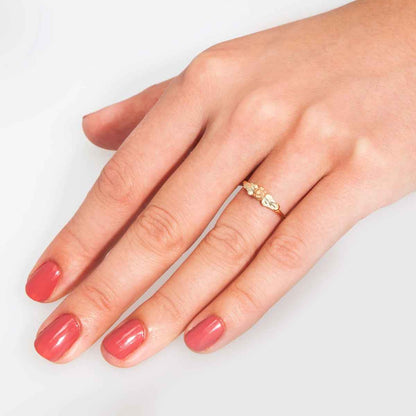 Black Hills Gold Small Rose Ring in 10K Yellow Gold close-up detail