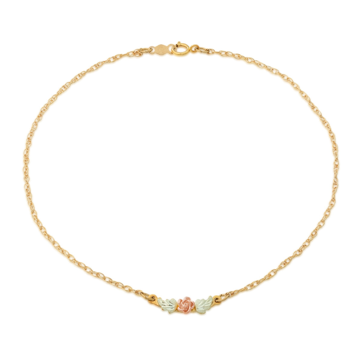 Black Hills Gold 9-inch Rose Ankle Bracelet in 10K Yellow Gold