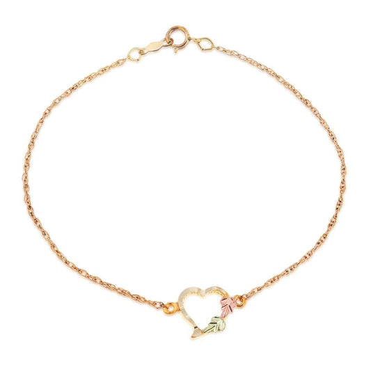 Black Hills Gold 7-inch Heart Bracelet in 10K Yellow Gold