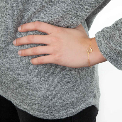 Black Hills Gold 7-inch Heart Bracelet in 10K Yellow Gold front view