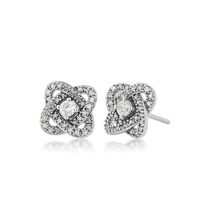 Love Knot 1/3 ct. tw. Diamond Classic Knot Fashion Earrings in 10K White Gold