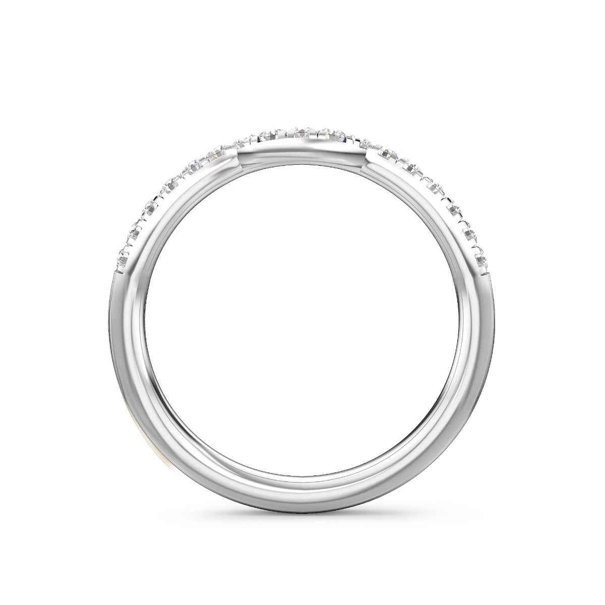 Designed With Love 1/5 ct. tw. Diamond Wedding Band in 14K White Gold close-up detail