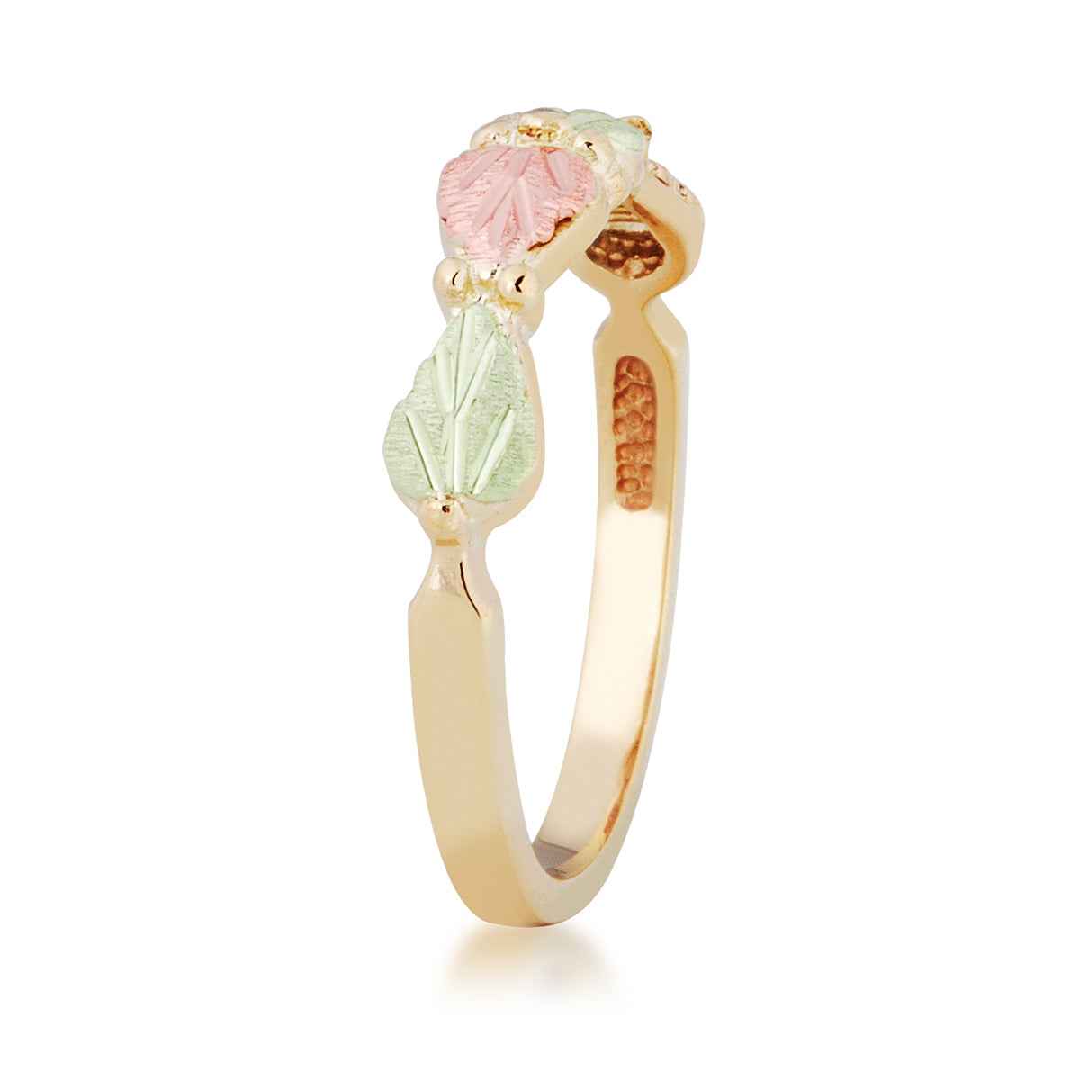 Black Hills Gold Four Leaf Milgrain Ring in 10K Yellow Gold front view