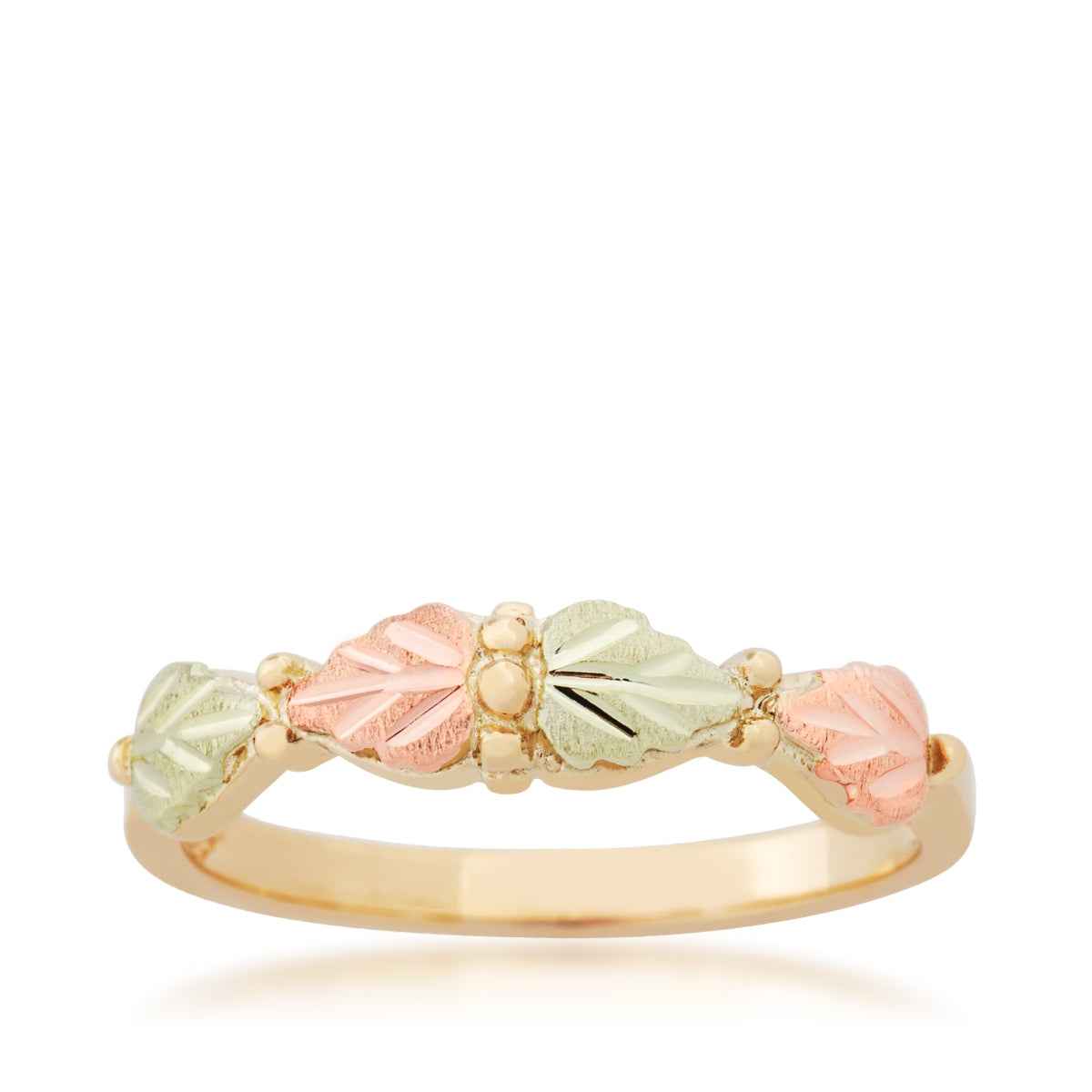 Black Hills Gold Four Leaf Milgrain Ring in 10K Yellow Gold