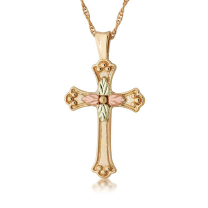 Black Hills Gold Flared Cross Pendant in 10K Yellow Gold