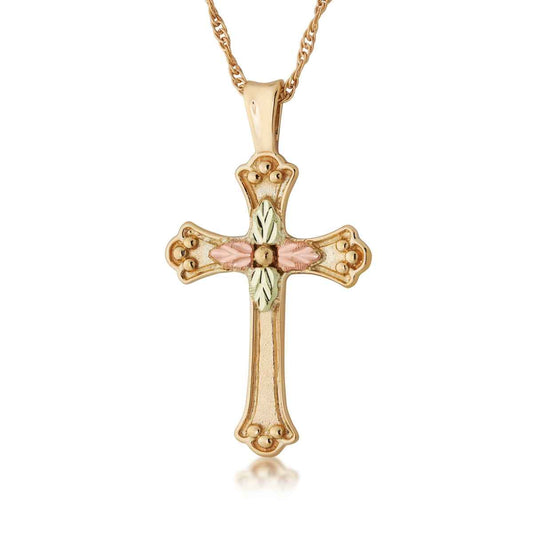 Black Hills Gold Flared Cross Pendant in 10K Yellow Gold