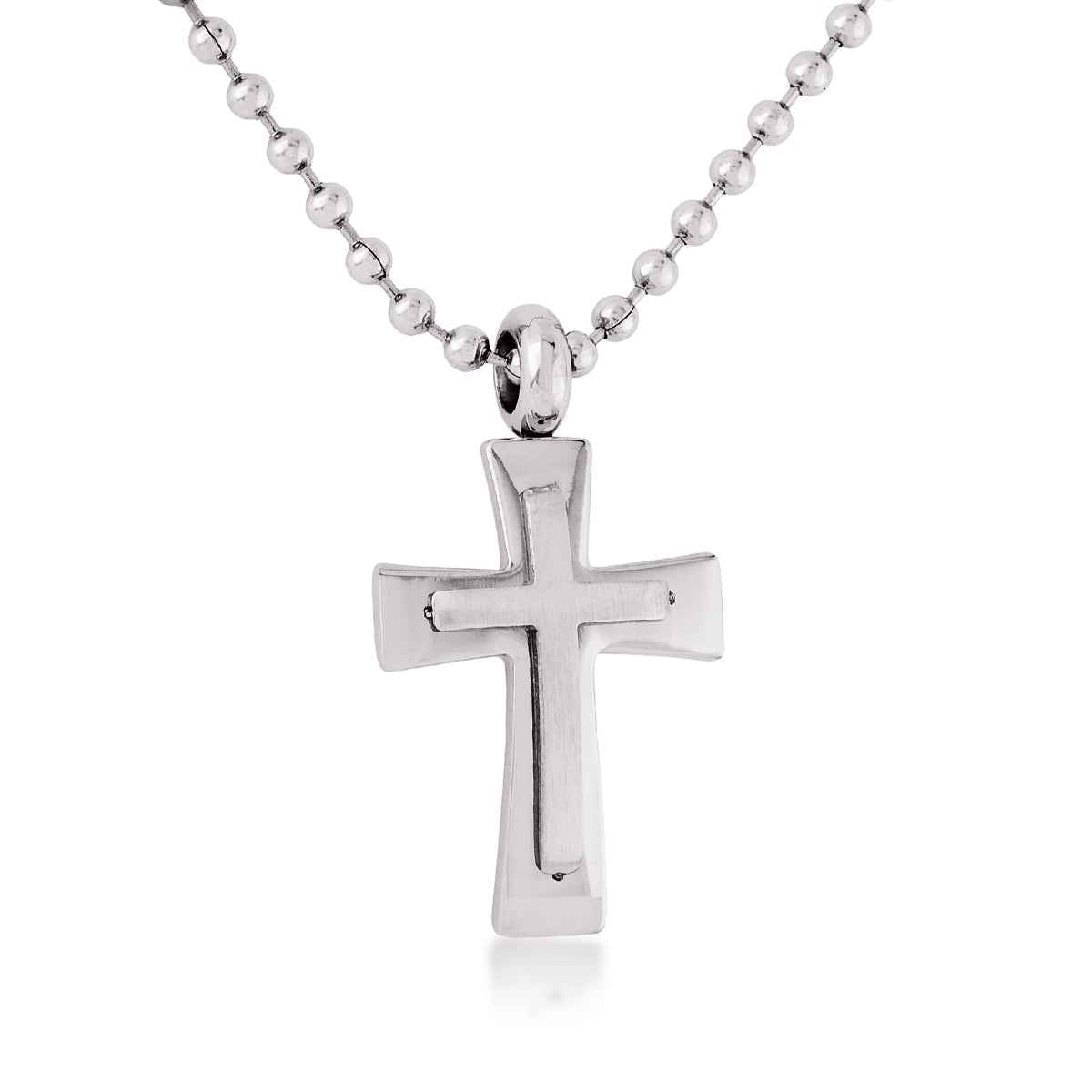 Men's Stainless Steel Stacked Cross Pendant