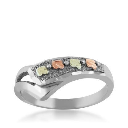 Black Hills Gold Chevron Ring in Sterling Silver