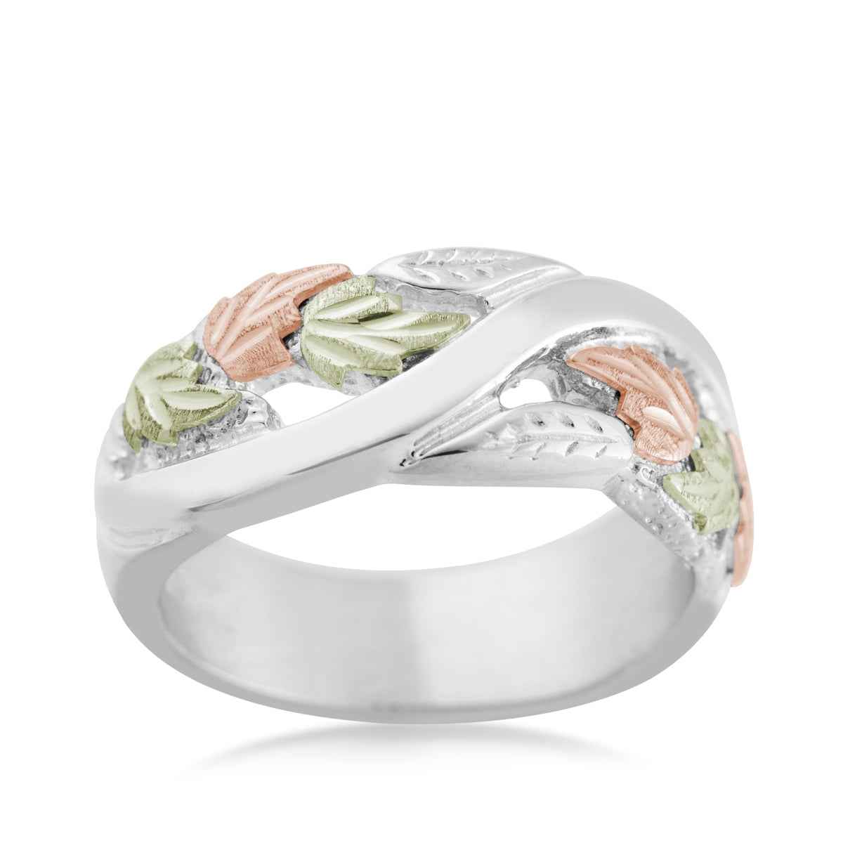 Black Hills Gold Bypass Leaf Ring in Sterling Silver