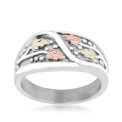Black Hills Gold Men's Grapevine & Leaf Ring in Sterling Silver