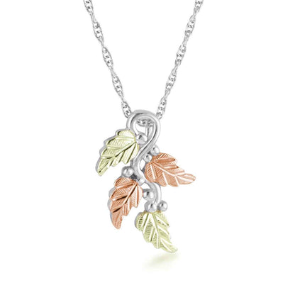 Black Hills Gold Leaf & Grapevine Pendant in Sterling Silver