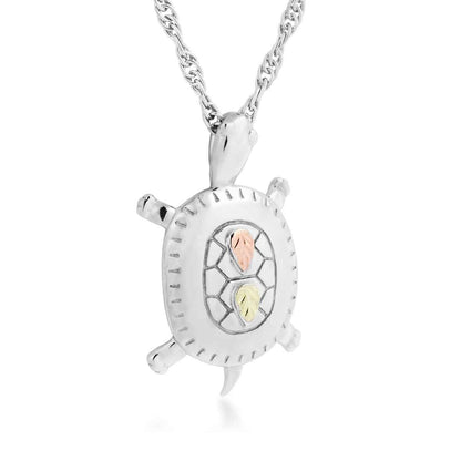 Black Hills Gold Turtle Pendant in Sterling Silver