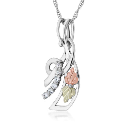 Black Hills Gold Cubic Zirconia Knot Pendant in Sterling Silver