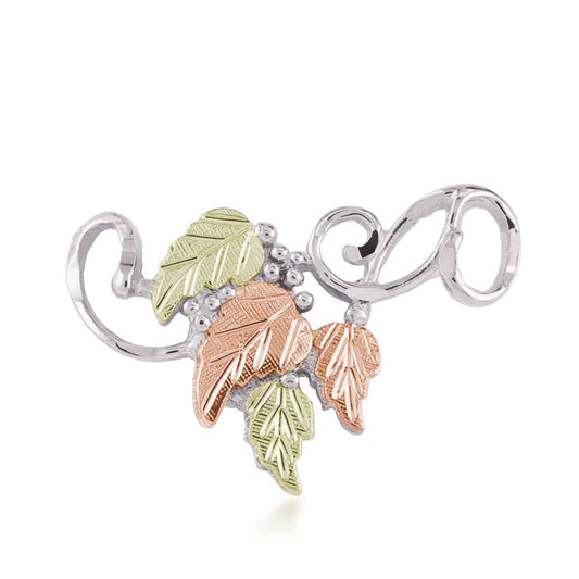 Black Hills Gold Leaf & Vine Slide Pendant in Sterling Silver