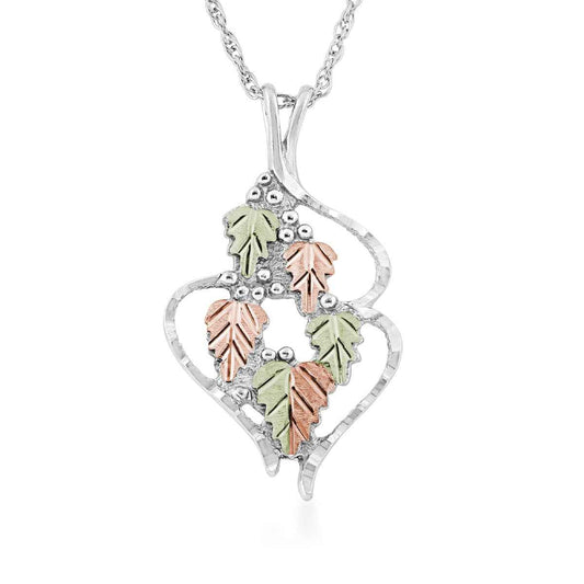 Black Hills Gold Diamond Cut Grapevine Cluster Pendant in Sterling Silver