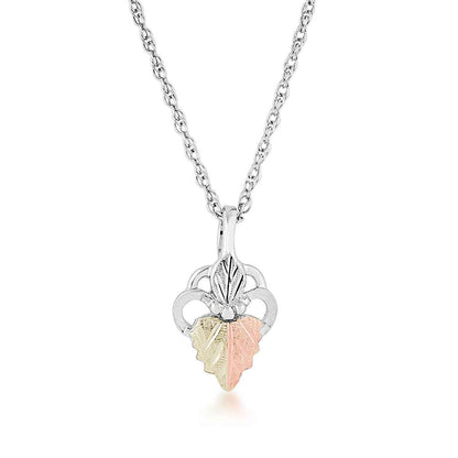 Black Hills Gold Two-Tone Leaf Pendant in Sterling Silver