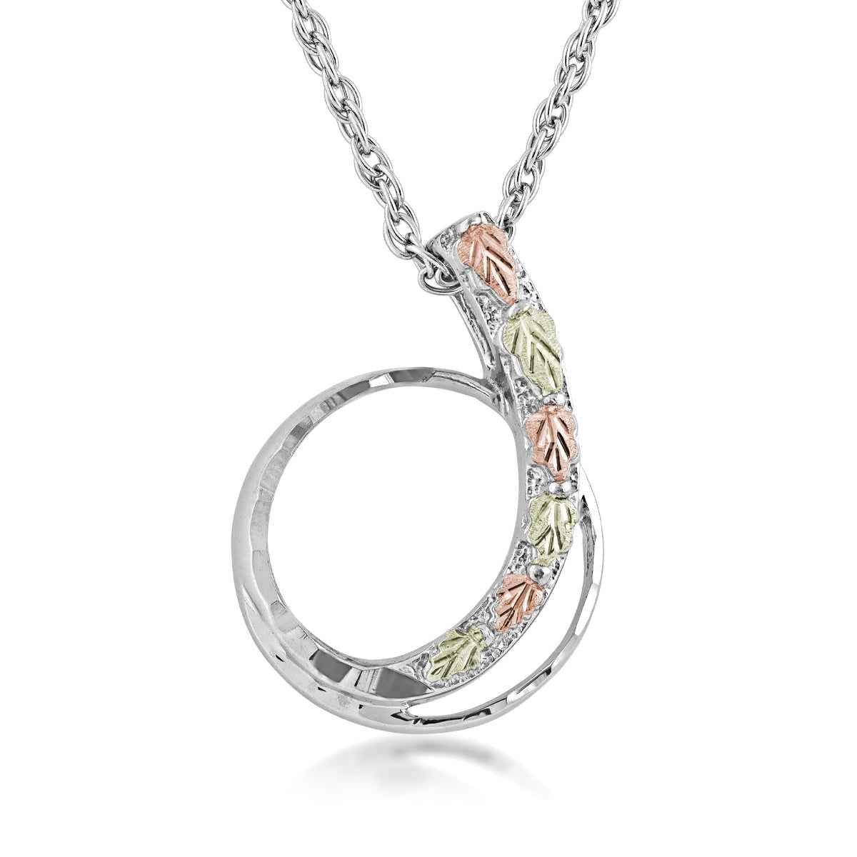 Black Hills Gold Diamond Cut Circle Journey Pendant in Sterling Silver
