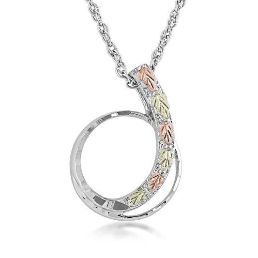Black Hills Gold Diamond Cut Circle Journey Pendant in Sterling Silver