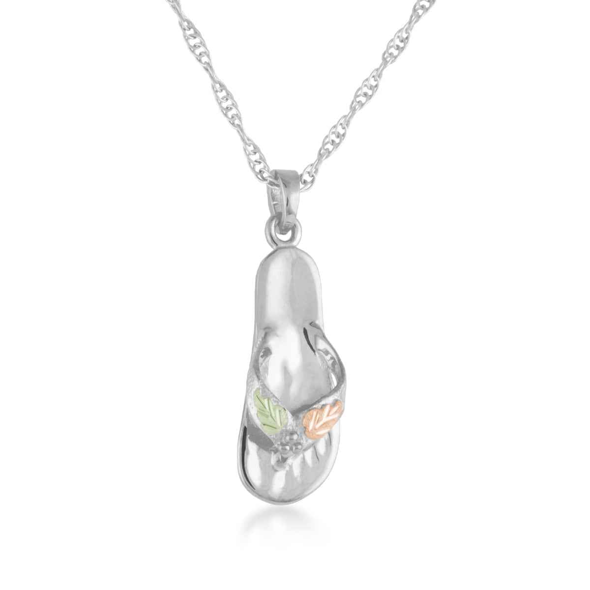 Black Hills Gold Flip Flop Pendant in Sterling Silver