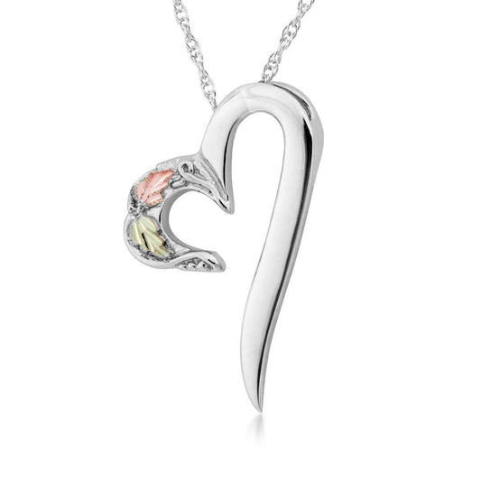 Black Hills Gold Open Heart Pendant in Sterling Silver