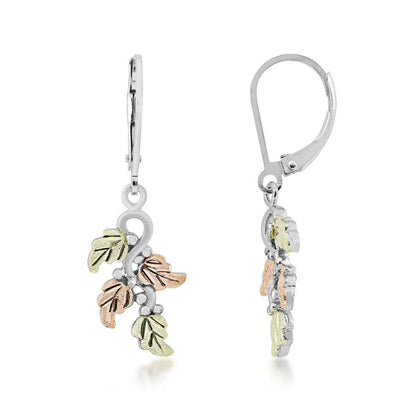 Black Hills Gold Grapevine & Leaf Dangle Earrings in Sterling Silver