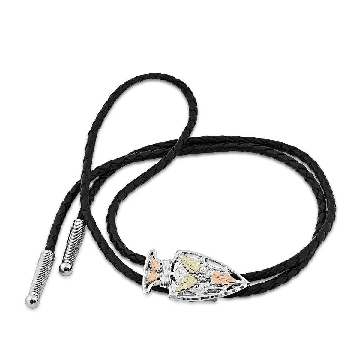 Black Hills Gold Arrowhead Bolo Tie in Sterling Silver