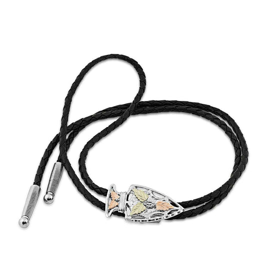 Black Hills Gold Arrowhead Bolo Tie in Sterling Silver