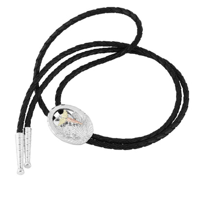 Black Hills Gold Pheasant Bolo Tie in Sterling Silver