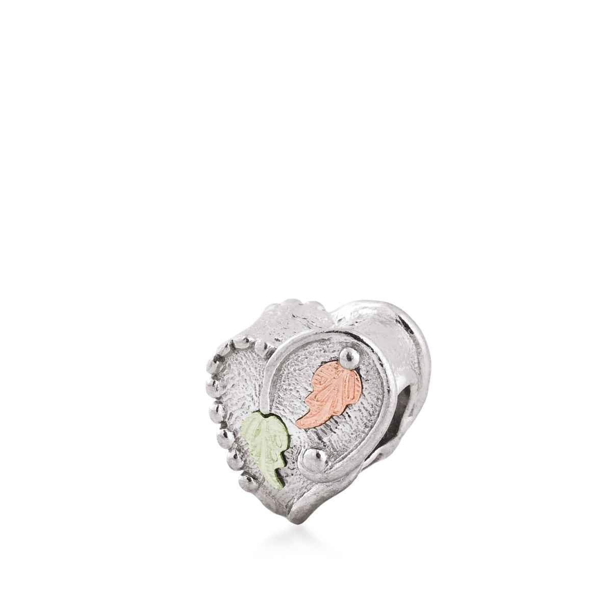 Black Hills Gold Heart Bead in Sterling Silver