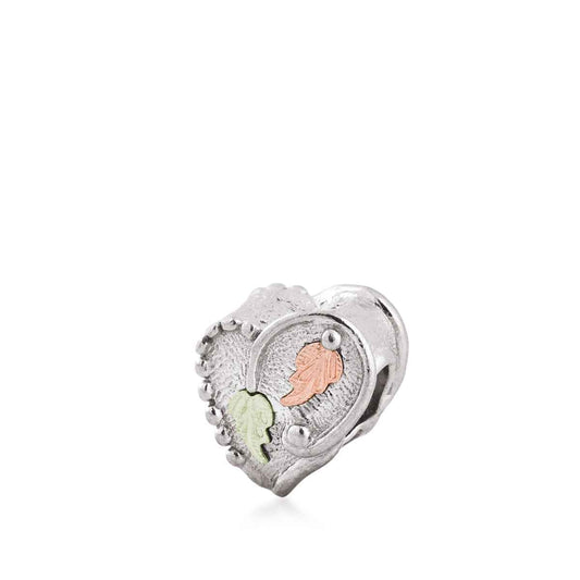 Black Hills Gold Heart Bead in Sterling Silver