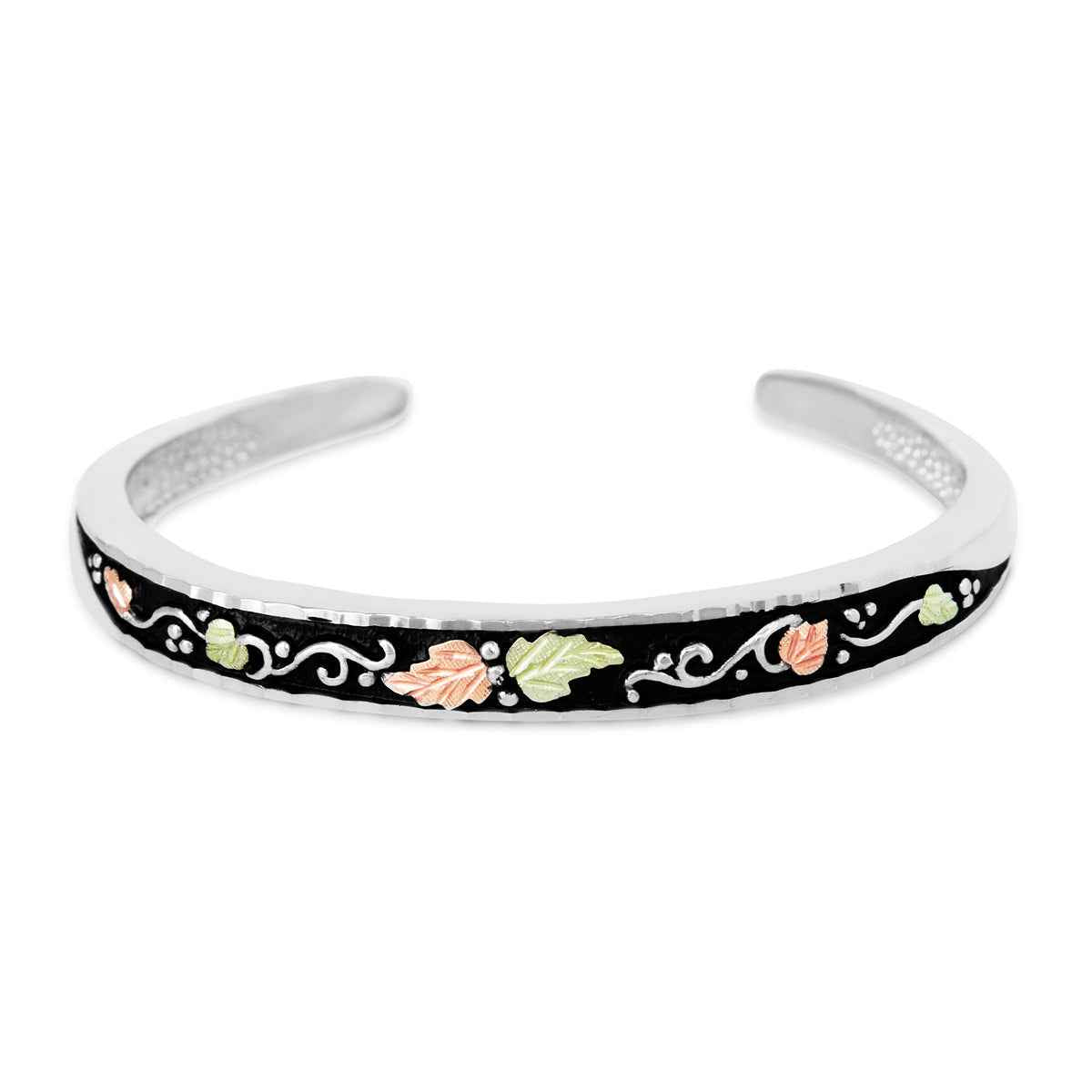 Black Hills Gold Antiqued Cuff Bracelet in Sterling Silver