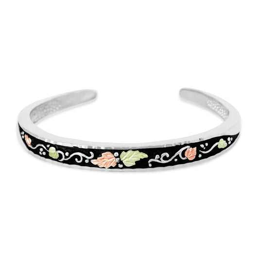 Black Hills Gold Antiqued Cuff Bracelet in Sterling Silver