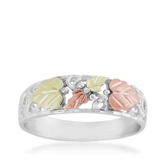 Black Hills Gold Men's Open Grapevine Wedding Ring in Sterling Silver