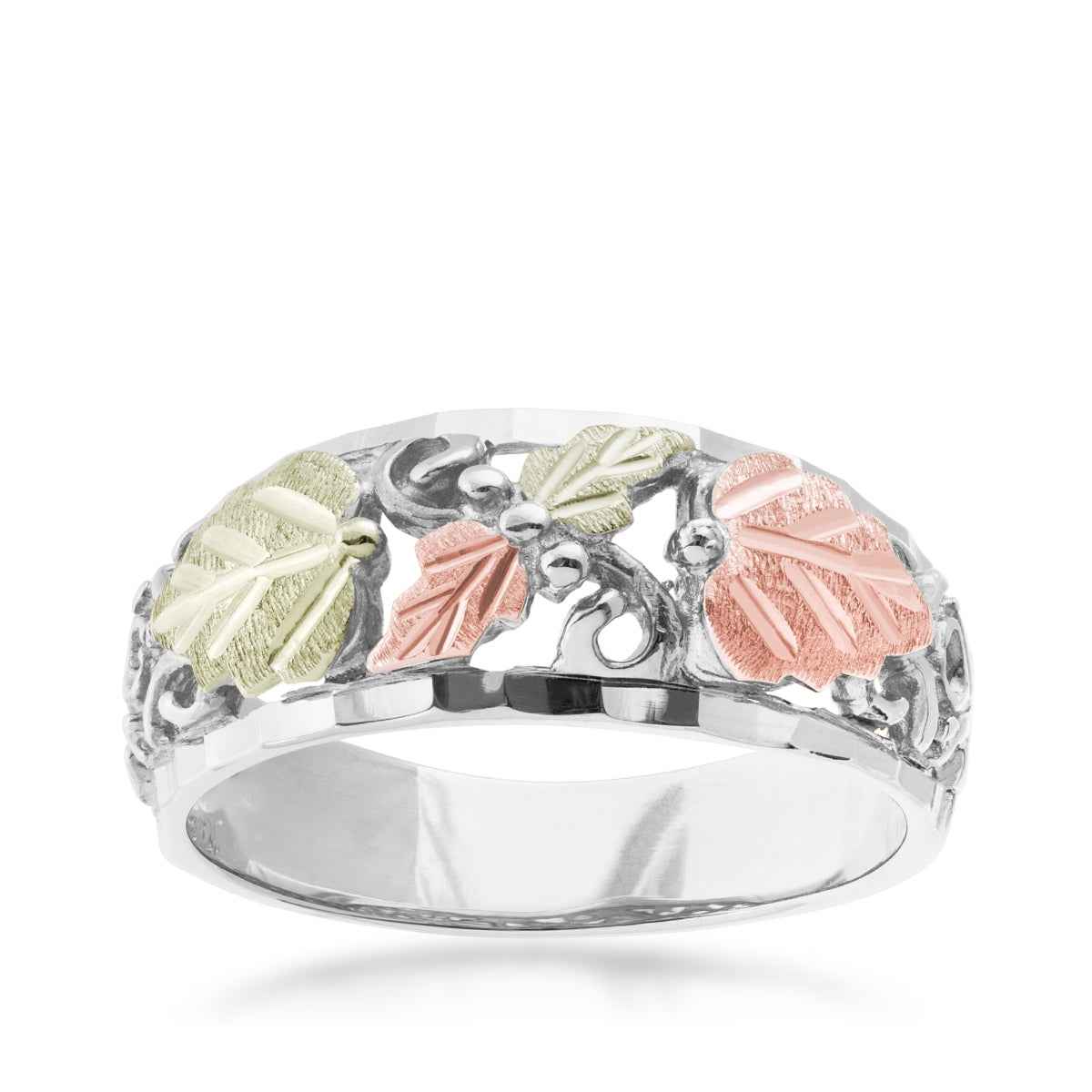 Black Hills Gold Open Grapevine & Leaf Wedding Ring in Sterling Silver
