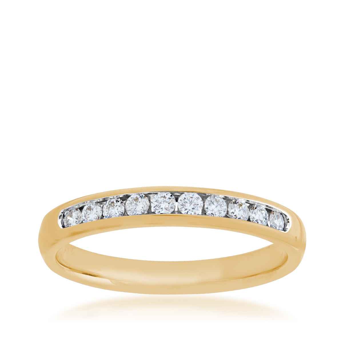 1/4 ct. tw. Round Brilliant Channel Set Diamond Anniversary Band in 14K Yellow Gold