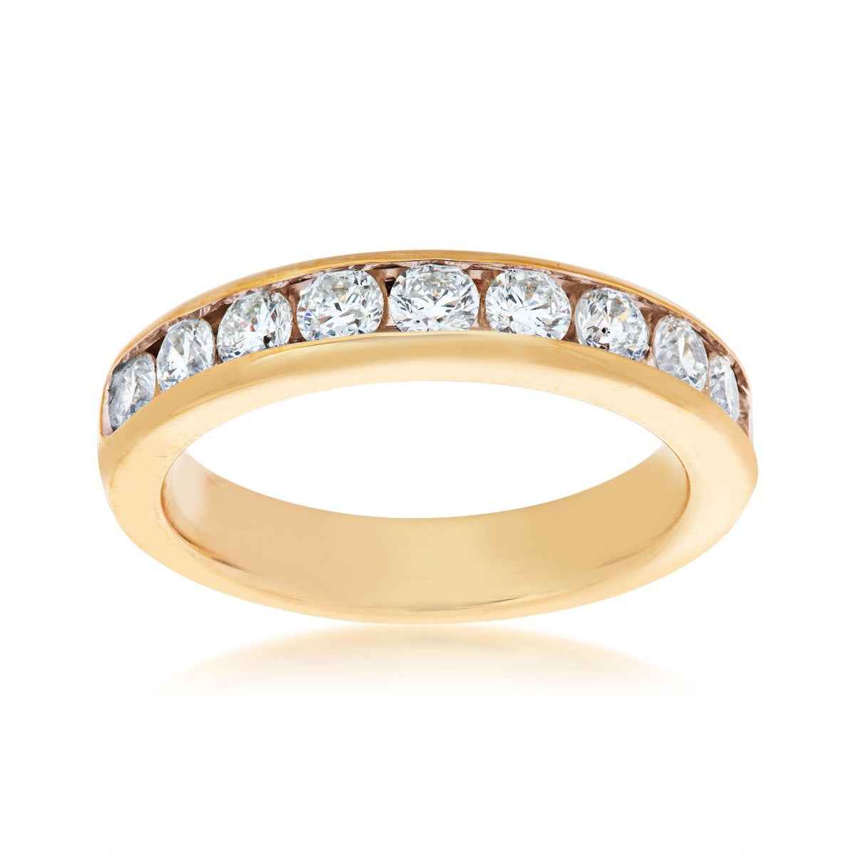 1 ct. tw. 10-Stone Diamond Channel Set Anniversary Ring in 14K Yellow Gold (2)