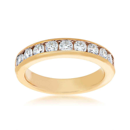 1 ct. tw. 10-Stone Diamond Channel Set Anniversary Ring in 14K Yellow Gold (2)