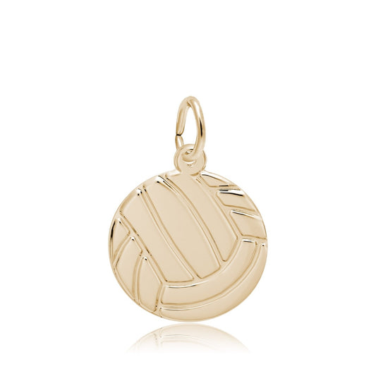 Flat Volleyball Charm in 14K Yellow Gold