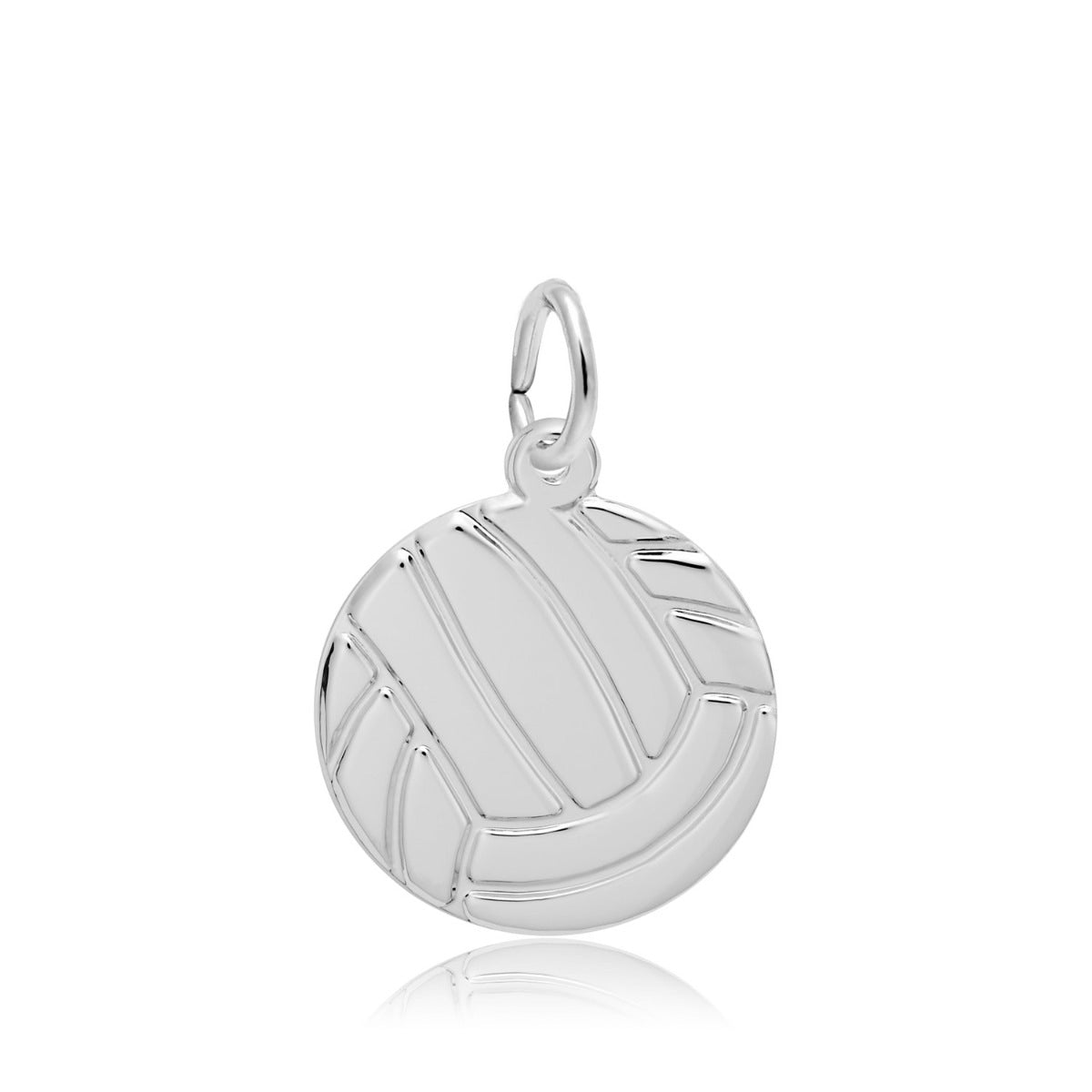 Flat Volleyball Charm in Sterling Silver
