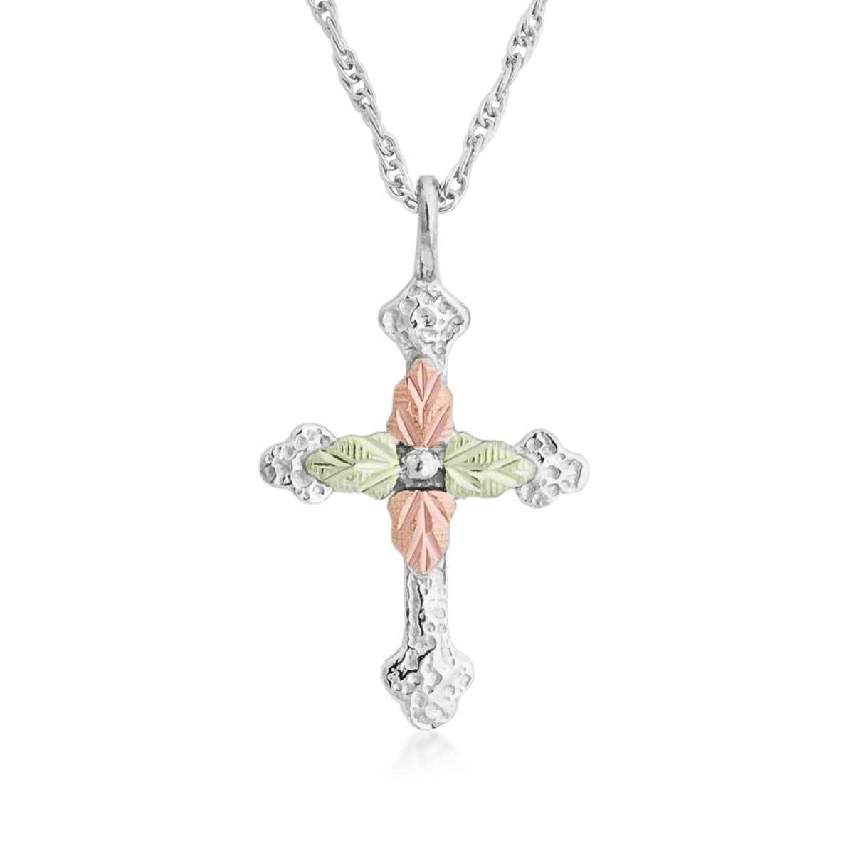 Black Hills Gold Vintage Cross Pendant in Sterling Silver