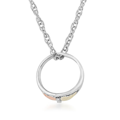 Black Hills Gold Children's Double Leaf Baby Ring Pendant in Sterling Silver
