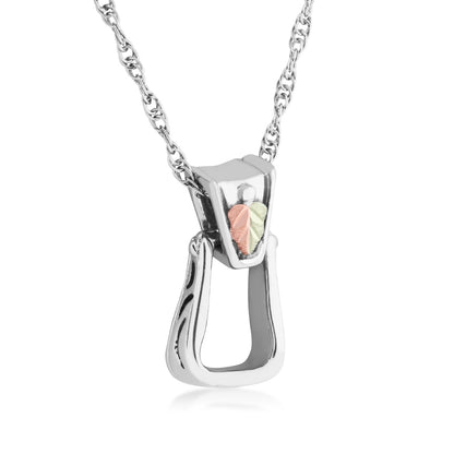 Black Hills Gold Saddle Stirrup Pendant in Sterling Silver