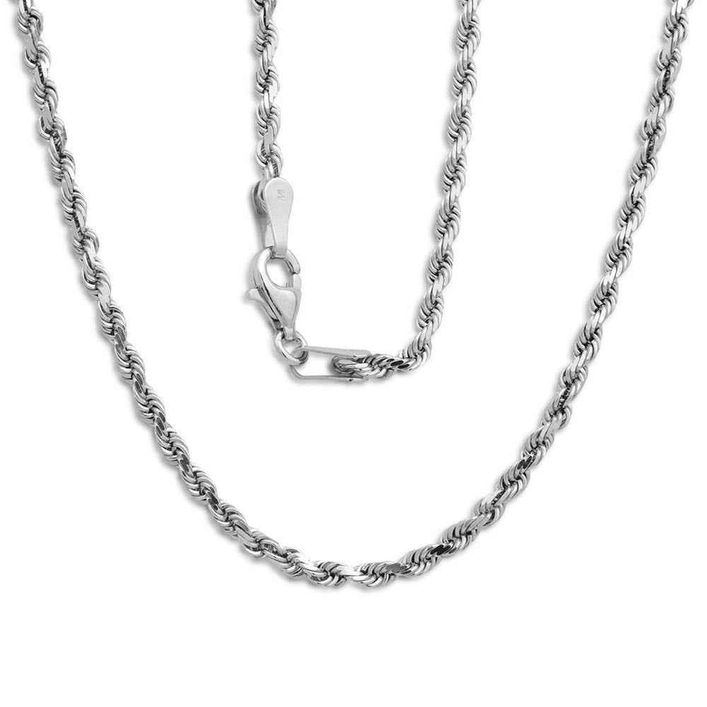 18-inch Rope Chain in 10K White Gold