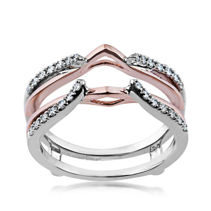 1/4 ct. tw. Diamond Ring Enhancer in 14K Two-Tone White and Pink Gold