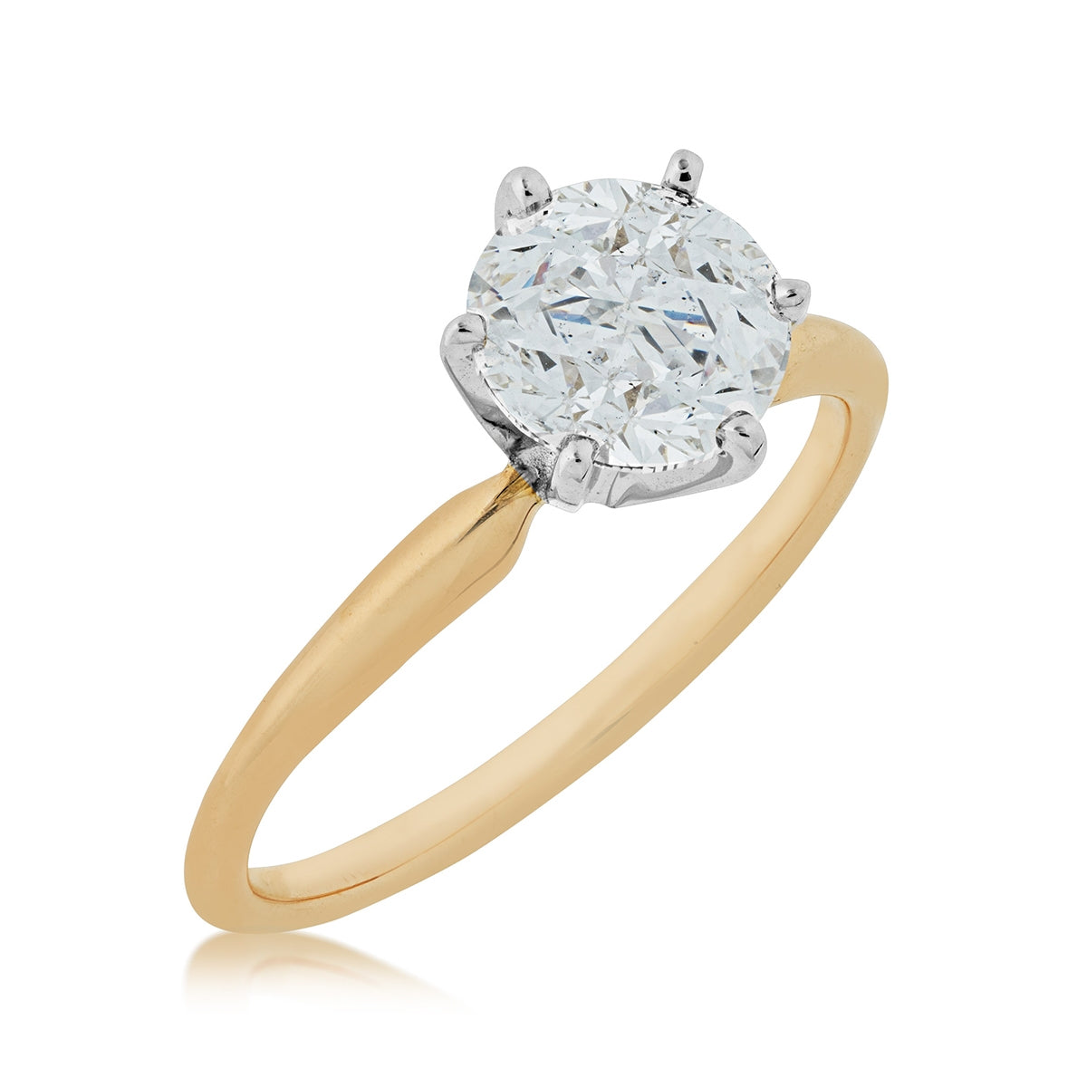 1-1/2 ct. tw. Round Brilliant Diamond Solitaire Engagement Ring in 14K Yellow Gold front view