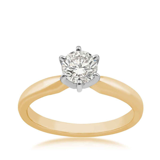 1/2 ct. tw. Round Brilliant Diamond Solitaire Engagement Ring in 14K Yellow Gold